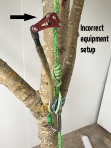 Incorrect equipment