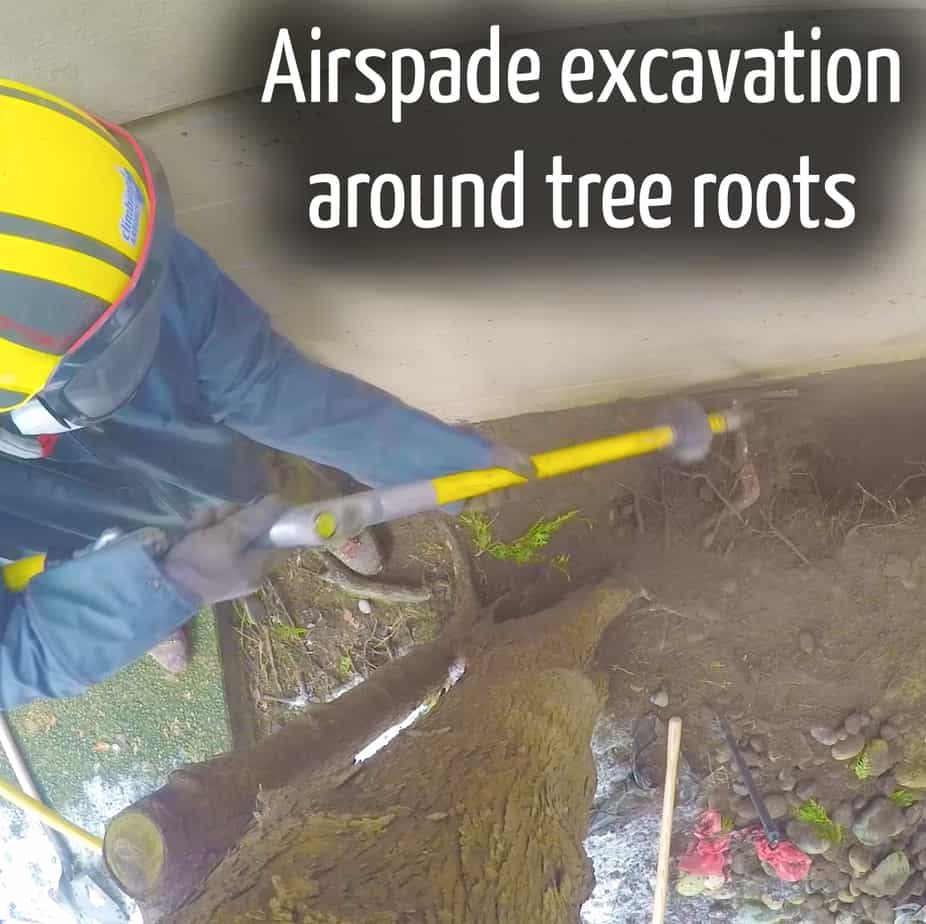 Airspade excavation