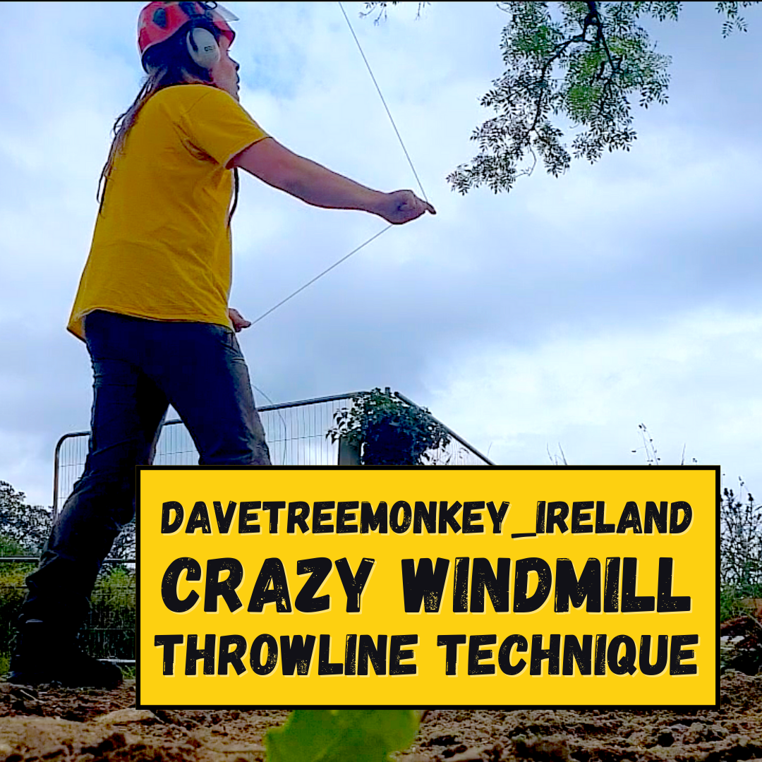 Dave TreeMonkey's crazy windmill throwline technique ClimbingArborist.com